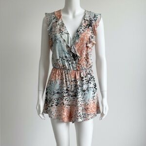 BCBG Maxazria Multicolor Ruffle Romper